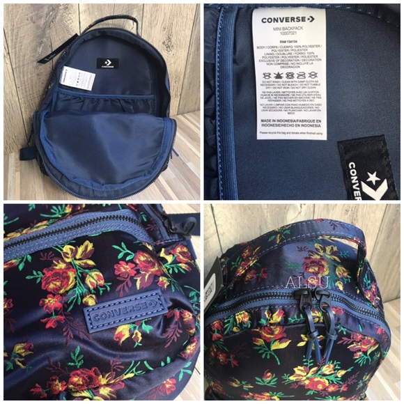 Converse Mini Backpack Blue Floral W AUTHENTIC - Picture 8 of 8